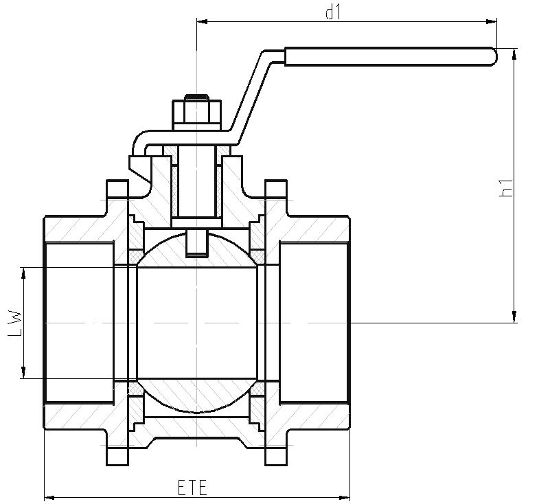 Ball valve of cast steel PN63 DN8-100