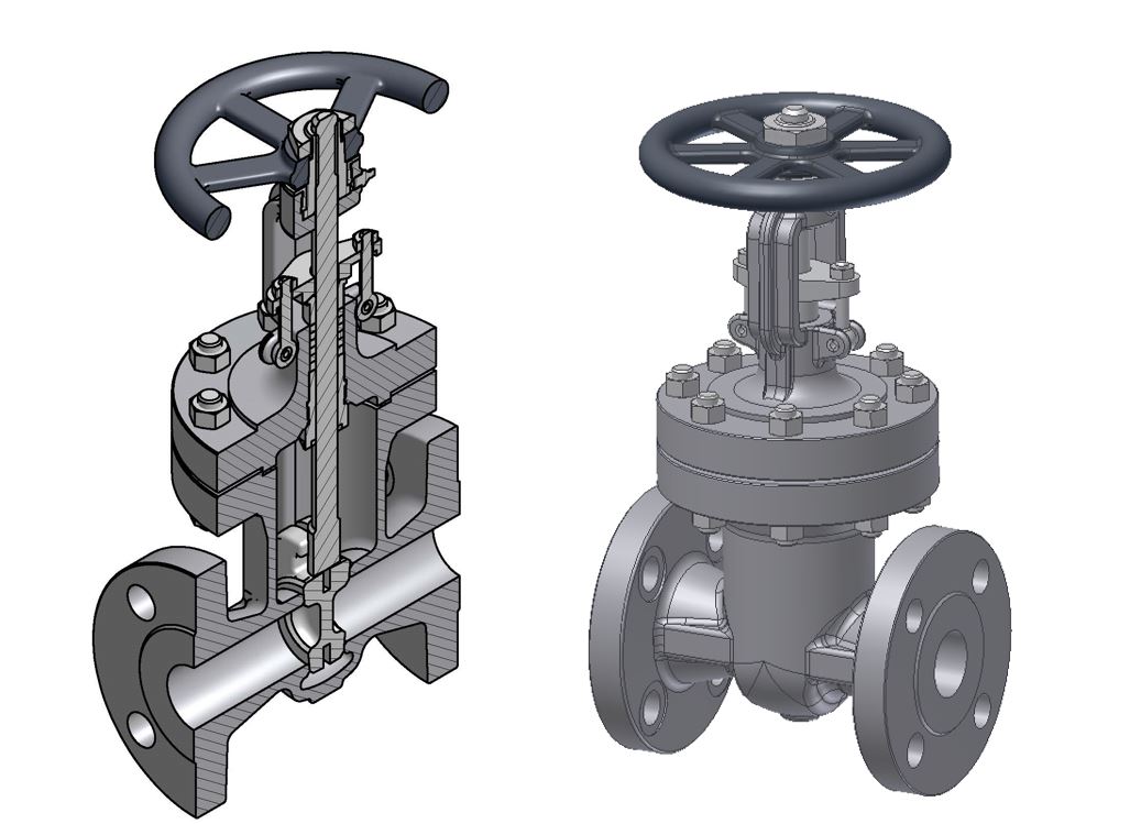 Gate valve of cast steel PN16 DN40-600