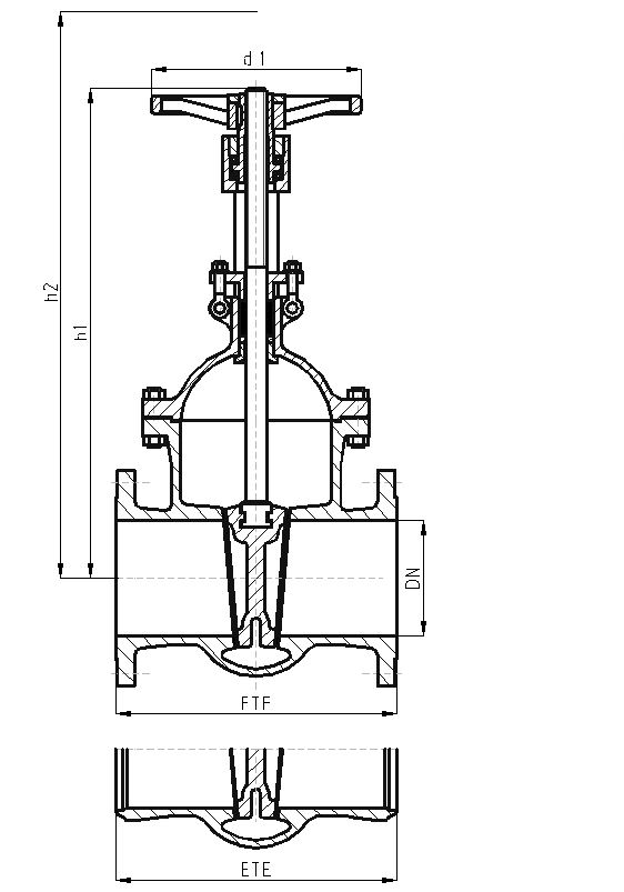 Gate valve of cast steel PN63 DN40-500