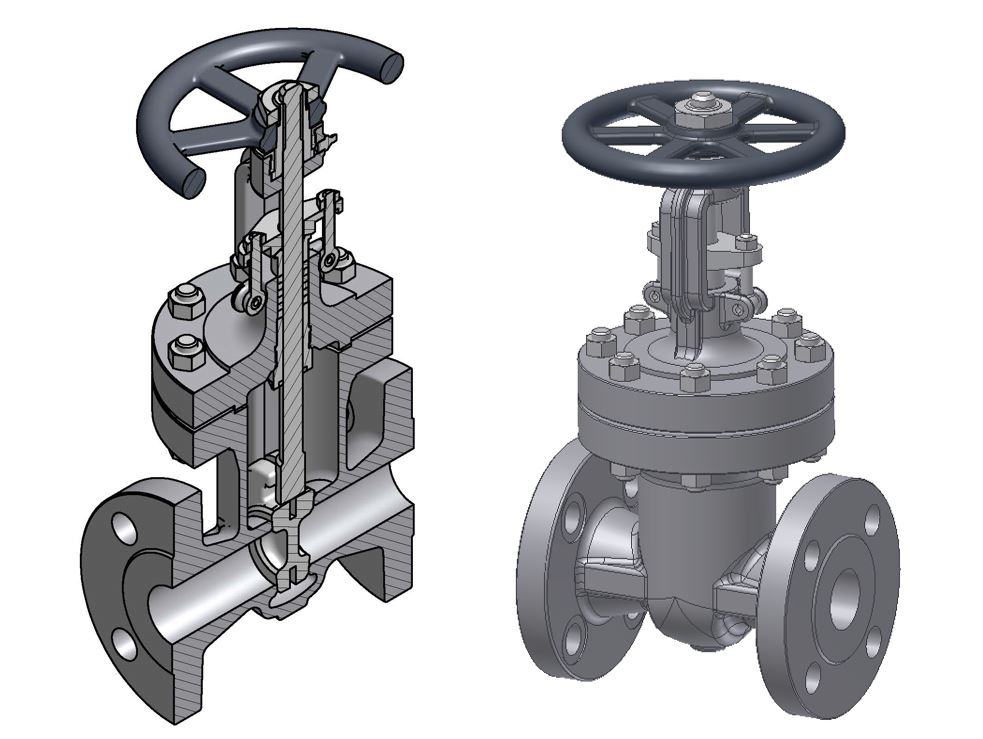Gate valve of CrNi cast steel PN25 DN40-600