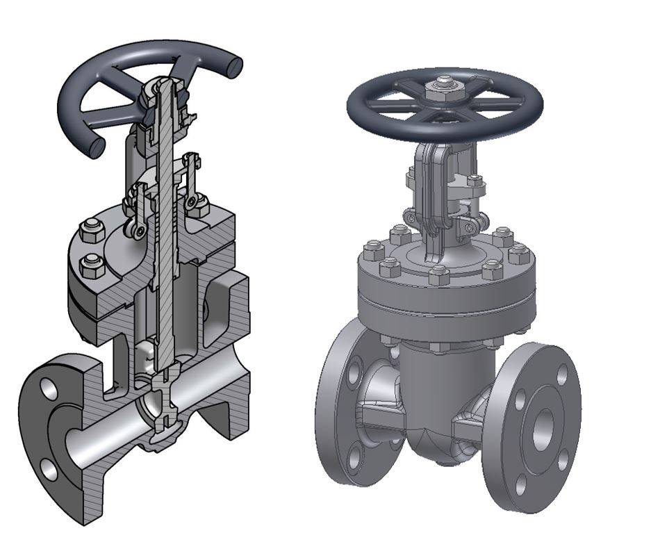 Gate valve of CrNi cast steel PN40 DN40-500