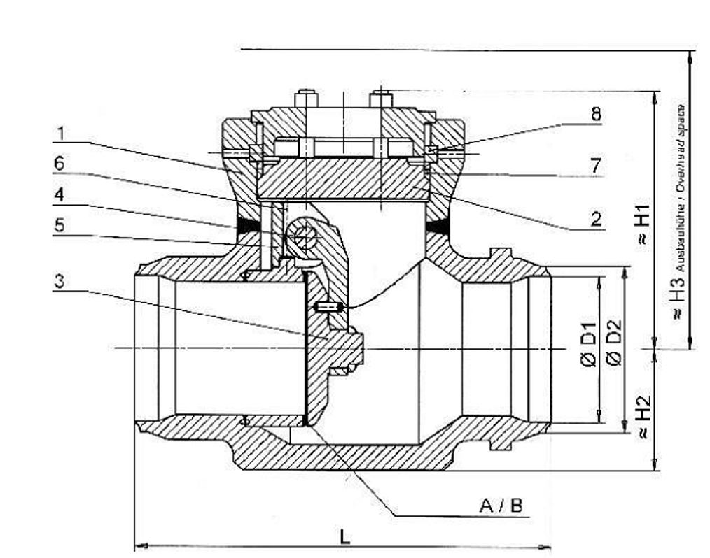 Válvulas de retención de acero de forja Pressure Seal Cl2500 3