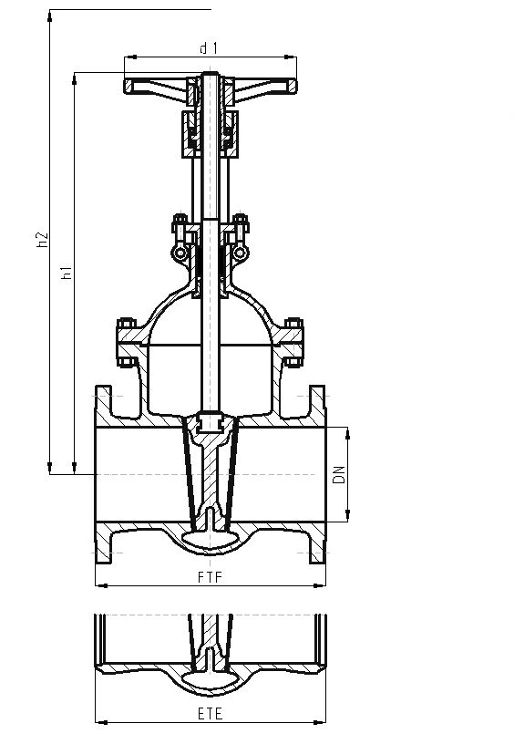 Válvula de compuerta de fundición de acero PN100 DN50-400