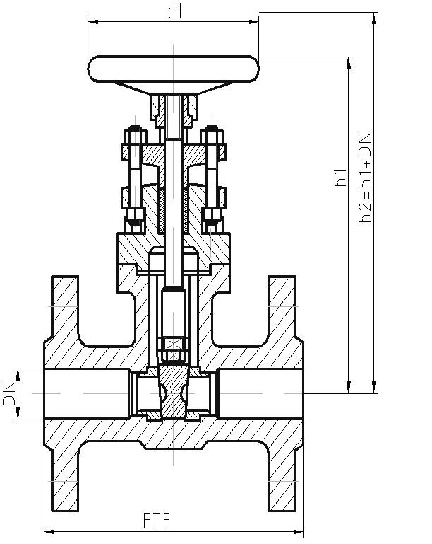 Válvula de compuerta de acero de forja PN40 DN15-50